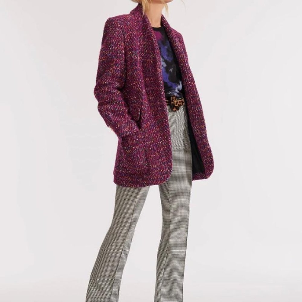NEW Veronica Beard Crispin Black Multi oversized jacket/coat - Picture 9 of 9
